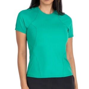 NWT‎ Spyder Women's Ribbed Short Sleeve Tee UPF 50+ Protection hiking outdoor